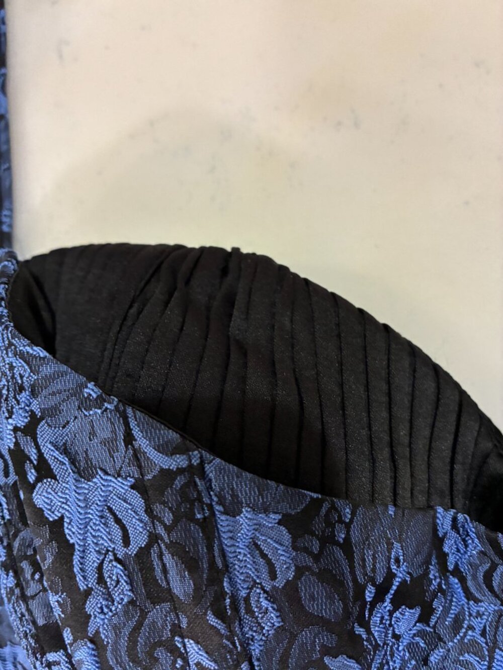 LULUS Sophisticated Celebration Mini Dress Sleeveless Floral Jacquard Blue L - Picture 7 of 14